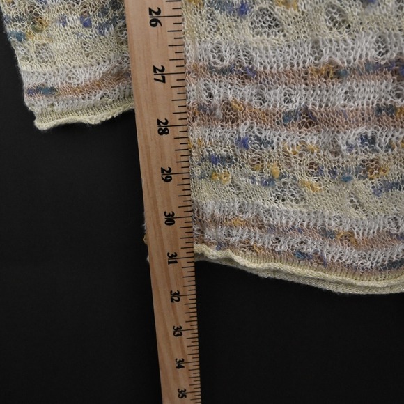ANTHROPOLOGIE Sweater Womens Size S Cream Stripe Linen Open Knit Scoop Neck MOTH - Picture 11 of 13
